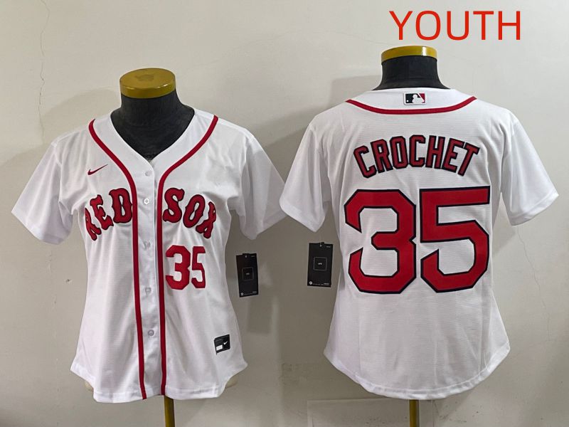 Youth 2025 Boston Red Sox #35 Crochet White Game Nike MLB Jersey style 6->ncaa teams->NCAA Jersey